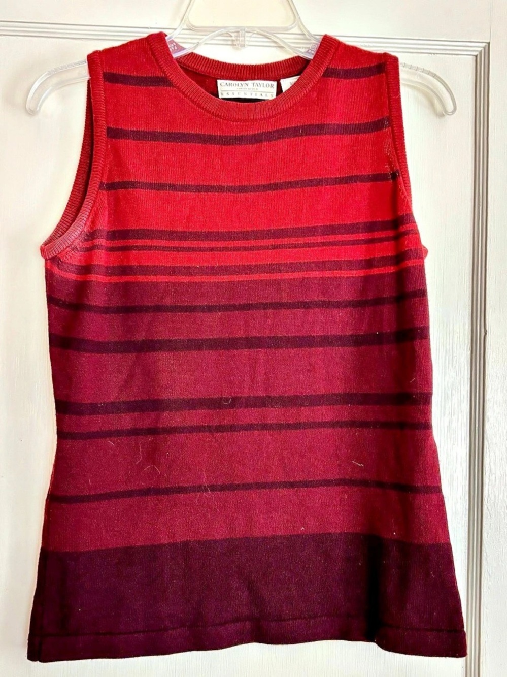 Carolyn Taylor Striped Sleeveless Sweater